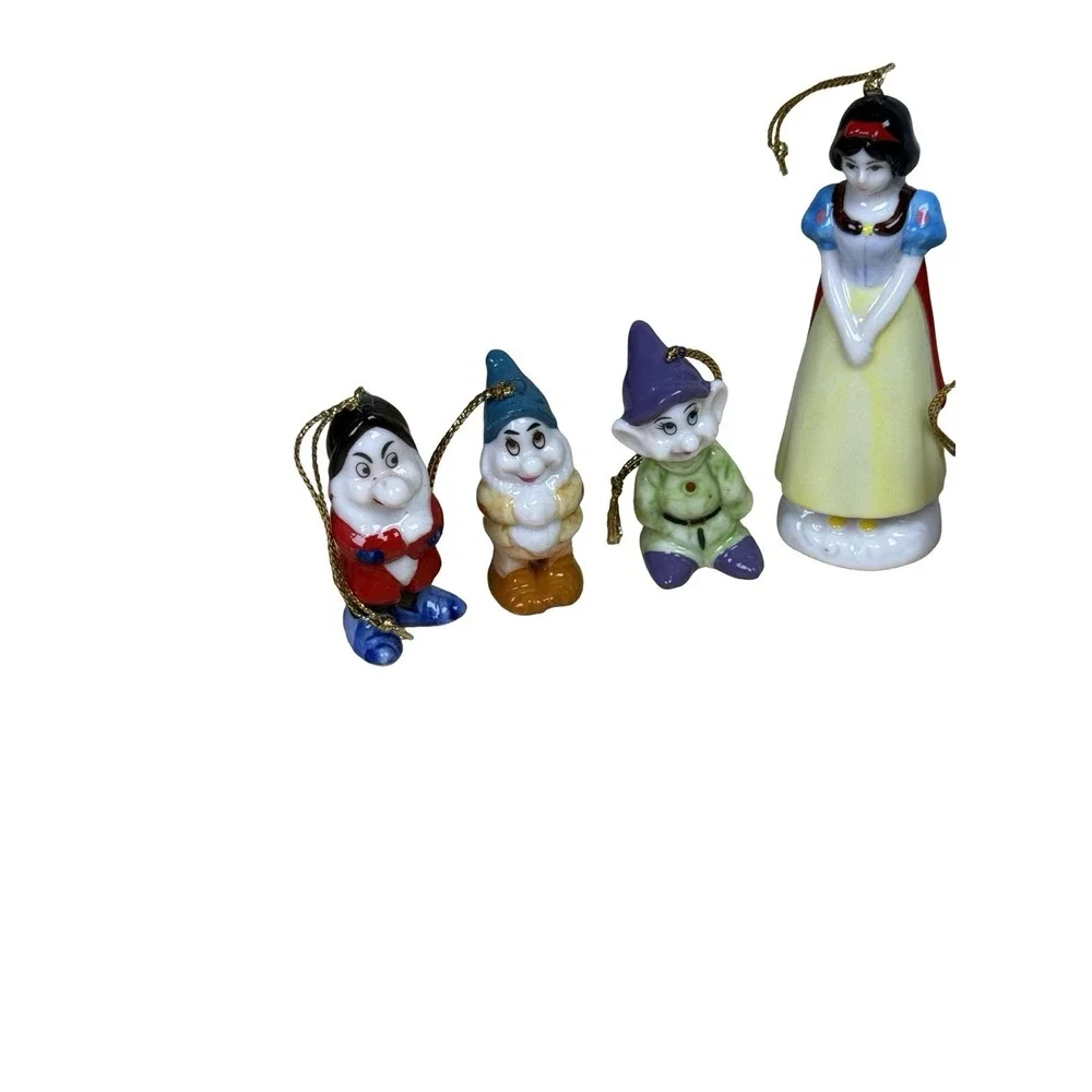 VTG Walt Disney Snow White & The Seven Dwarfs Ceramic Figure/Ornament Set Schmid